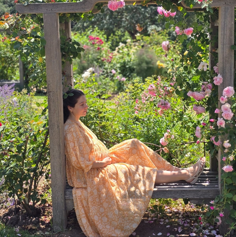 Elegant Orange Floral Dress